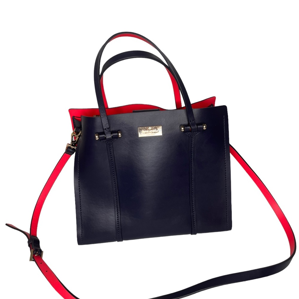 - Kate Spade Navy and pink Armour Hill Elodie leather tote Bag